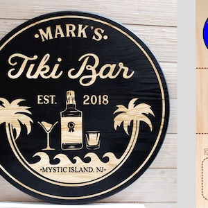 Personalized Tiki Bar Sign Bundle Laser Glowforge SVG Love Layered bundle