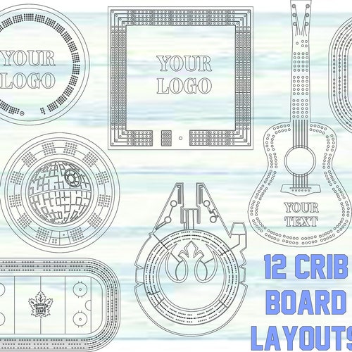 12 Crib Board Cribbage Game Board Layouts Bundle SVG File Etsy Canada