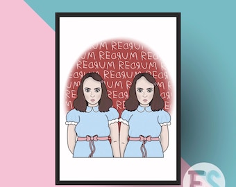 The Shining Grady Twins Art Print: Horror Illustration (A4)