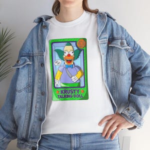 Camiseta unisex de Krusty el Payaso: La Casa del Árbol del Terror de Los Simpsons para Halloween