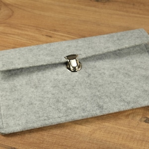Gray Felt bag , hand made painted Unique modern