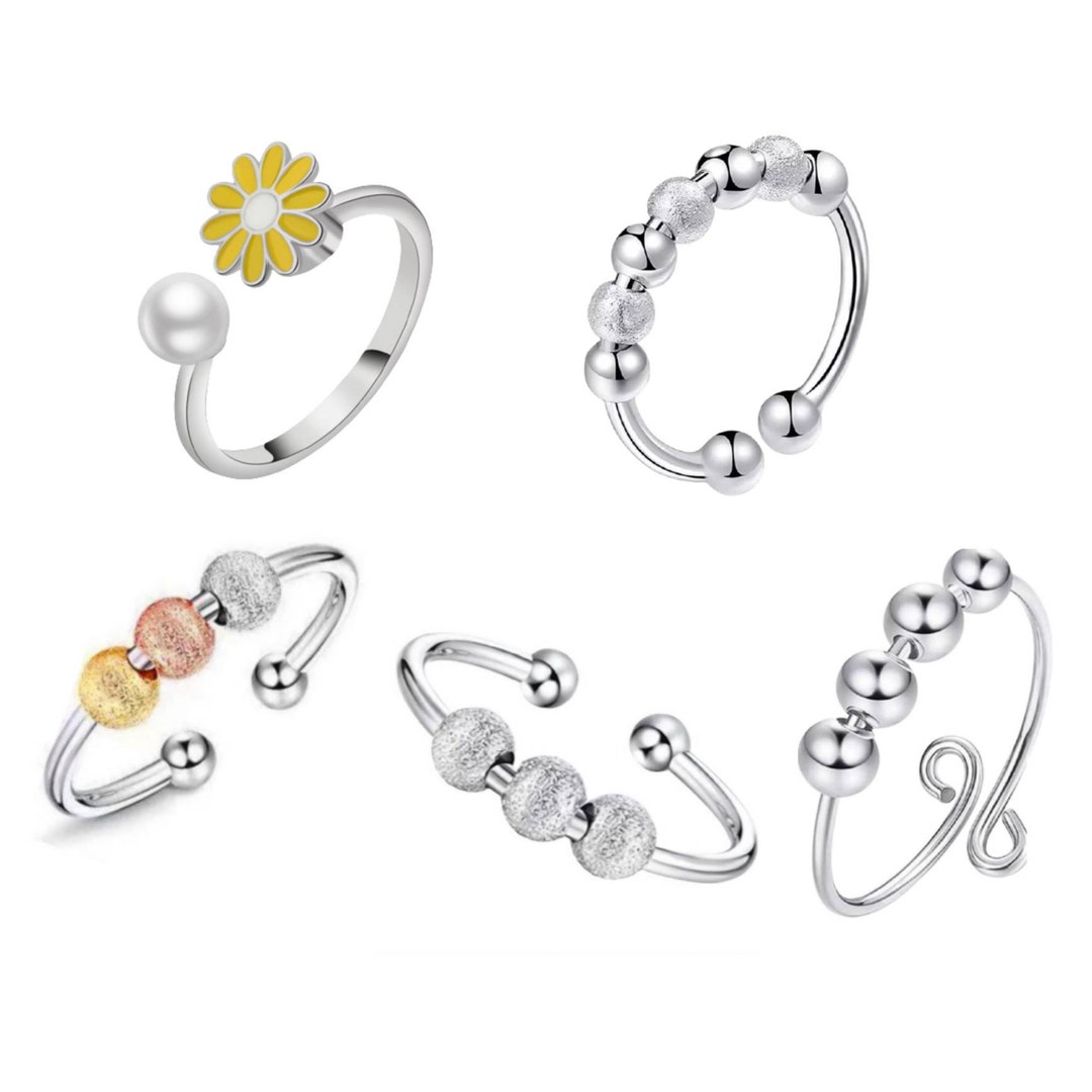 Anxiety Ring, Fidget Ring, ADHD Ring, Adjustable Ring, Anti Anxiety