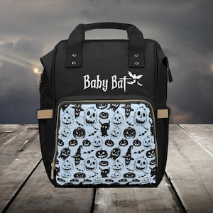 Baby Bat Goth Baby Diaper Bag, Goth Baby Bag Nappy Bag, Dark Cottagecore Witchy Baby Gift, Spooky Horror Baby Nursery Decor, Pastel Goth Bag