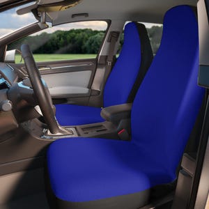 Dark Blue Set of 2 Car Seat Covers, Universal Fit, Minimalist Auto Interior Protector, Washable, Custom Size, Modern Car Accessories Women