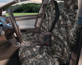 Horror Gothic Car Seat Covers For Car, Gothic Car Accessories Women, Witchy Creepy Goth Car Decor, Spooky Cute Satanic Car Retro Seat Covers