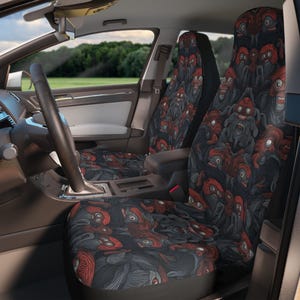 Gothic Car Seat Covers, Goth Car Seat Cover Set, Creepy Witchy Car Seat Protector, Cute Car Accessories Women, Weirdcore Goth Car Seat Cover