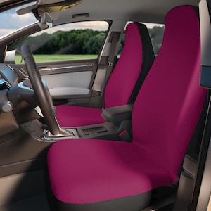 Magenta Purple Set of 2 Car Seat Covers, Universal Fit, Minimalist Interior Protector Washable, Custom Size, Modern Car Accessories Women