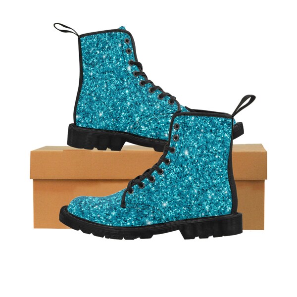 Teal Chunky Boots Etsy