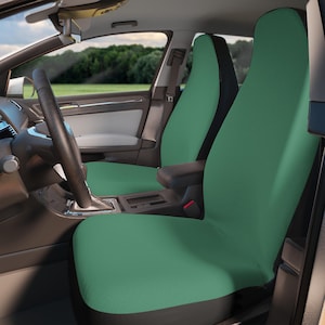 Stone Green Set of 2 Car Seat Covers, Universal Fit, Minimalist Auto Interior Protector, Washable, Custom Size, Modern Car Accessories Women