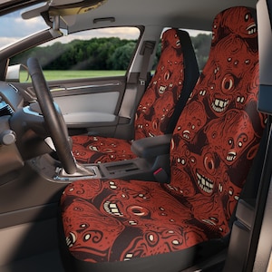 Gothic Car Seat Covers, Goth Car Seat Cover Set, Creepy Witchy Car Seat Protector, Cute Car Accessories Women, Weirdcore Goth Car Seat Cover