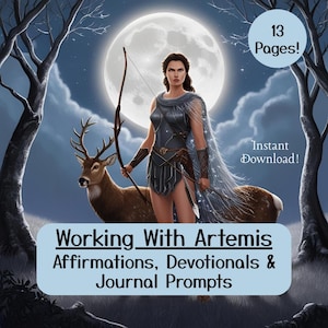 Artemis Printable Affirmations and Devotions Journal, Artemis Alter Invocation, Deity Rituals Grimoire, Beginner Witch Book Shadows Artemis