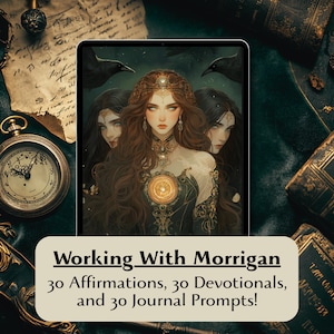 The Morrigan Grimoire Ebook, Morrigan Affirmations, Devotionals and Morrigan Shadow Work Journal Prompts, Celtic Goddess Spell Ebook A4