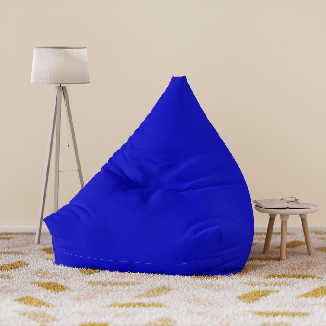 Royal Blue Bean Bag Chair Cover, Solid Color Bean Bag Chair Kids Adults