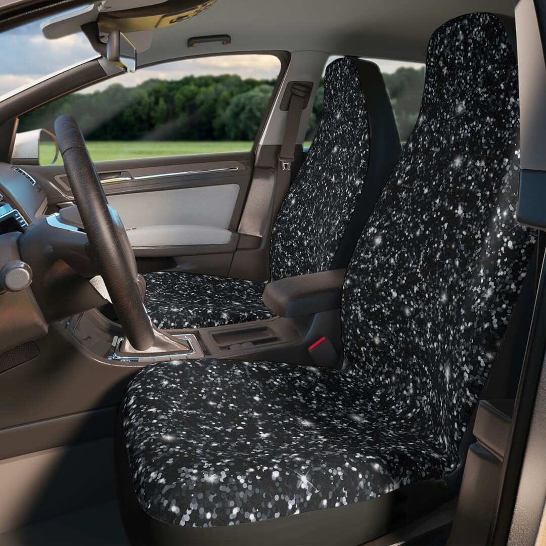 Black Glitter Bling Car Seat Covers Bling Car Accessories Etsy