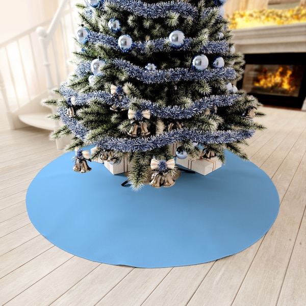 Light Blue Christmas Tree Skirt 