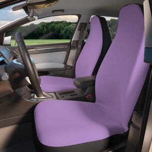 Light Purple Set of 2 Car Seat Covers, Universal Fit, Minimalist Auto Interior Protector Washable, Custom Size, Modern Car Accessories Women