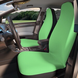 Mint Green Set of 2 Car Seat Covers, Universal Fit, Minimalist Auto Interior Protector, Washable, Custom Size, Modern Car Accessories Women