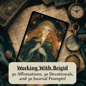 Brigid Grimoire Ebook, Brigid Affirmations, Devotionals and Brigid Shadow Work Journal Prompts, Celtic Goddess Spell Ebook, Print A4 Letter