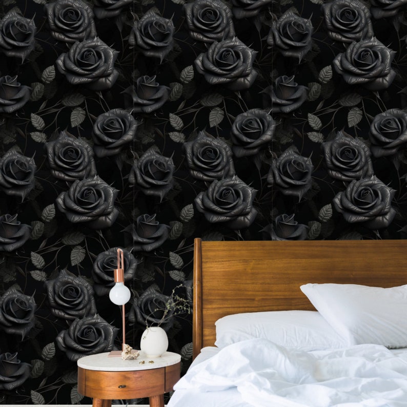 Gothic Vampire Aesthetic Peel and Stick Wallpaper, Goth Macabre