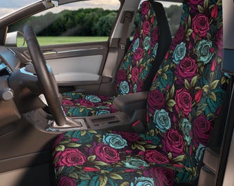 Gothic Car Seat Covers, Car Seat Protector, Cute Car Accessories, Goth Car Decor, Vintage Goth Patchwork Custom Car Emblems Goth Seat Cover