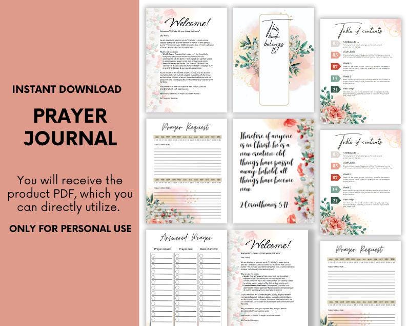 Prayer Journal Printable | Faith Planner PDF | Bible Study & Devotional ...