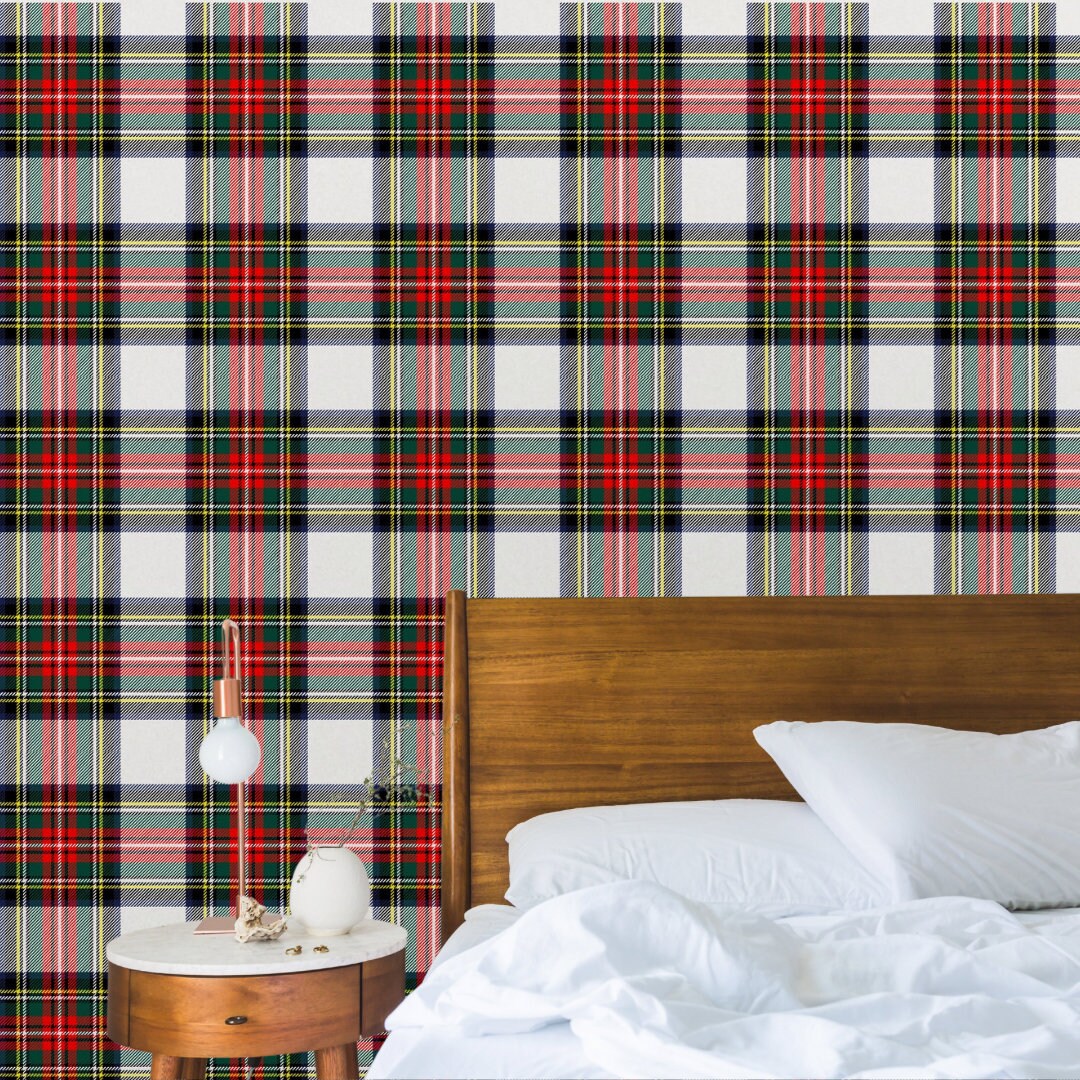 Tartan Plaid Peel and Stick Wallpaper Dark Academia Coquette Etsy