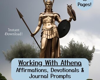 Athena Printable Affirmations and Devotions Journal, Athena Alter Invocation, Deity Rituals Grimoire, Beginner Witch Athena Book of Shadows