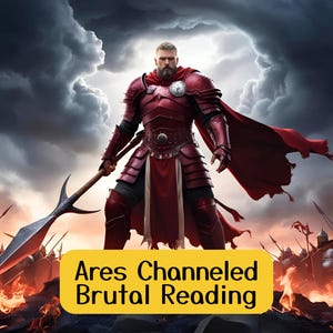 Lectura de tarot canalizada brutalmente por Ares, lectura de Ares por un médium psíquico honesto, mensaje canalizado directo de Ares, trabajo de sombras intenso con Ares