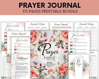 Prayer Journal Printable | Faith Planner PDF | Bible Study & Devotional Pages | Daily Prayer Tracker | Christian Journal | Digital Download