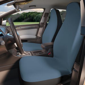Stone Blue Set of 2 Car Seat Covers, Universal Fit, Minimalist Auto Interior Protector, Washable, Custom Size, Modern Car Accessories Women