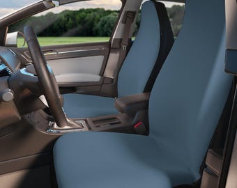 Stone Blue Set of 2 Car Seat Covers, Universal Fit, Minimalist Auto Interior Protector, Washable, Custom Size, Modern Car Accessories Women