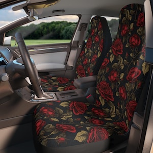 Gothic Car Seat Covers, Car Seat Protector, Cute Car Accessories, Goth Car Decor, Vintage Goth Patchwork Custom Car Emblems Goth Seat Cover