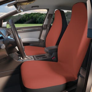 Blush Red Set of 2 Car Seat Covers, Universal Fit, Minimalist Auto Interior Protector, Washable, Custom Size, Modern Car Accessories Women