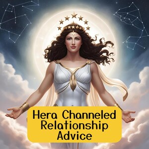 Lectura de relaciones canalizada por Hera, lectura de Hera por un médium psíquico honesto, mensaje directo canalizado por la deidad de Hera, trabajo con la sombra de Hera.