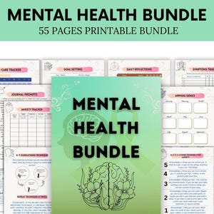 Mental Health Planner Bundle | Self-Care Journal PDF | Anxiety & Mood Tracker | Printable Therapy Workbook | Digital Wellness Planner