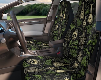 Skull Car Seat Covers - Gothic Design With Skeletons, Fit For