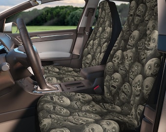 Gothic Car Seat Covers, Goth Car Seat Cover Set, Creepy Witchy Car Seat Protector, Cute Car Accessories Women, Weirdcore Goth Car Seat Cover