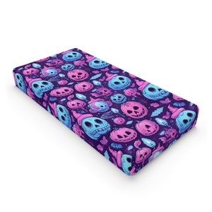Goth Baby Changing Pad Cover, Spooky Cute Gothic Baby Nursery Decor, Pastel Goth Baby Stuff Shower Gift, Goth Diaper Bag Essentials Zombie