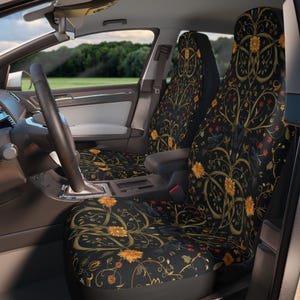 Gothic Car Seat Covers, Car Seat Protector, Cute Car Accessories, Goth Car Decor, Vintage Goth Patchwork Custom Car Emblems Goth Seat Cover