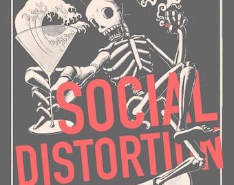 Social Distortion Flyer / Small Mini Poster Vintage 1997 White