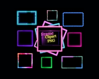 Neon Frame Clip Art: Geometric Shapes, Sublimation Images