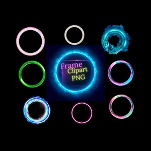 Digitale Rahmen, Neon Kreis Bilderrahmen Clip Art, Neon Rahmen Clip Art, Rahmen für digitale Kunst Bilder, transparente PNGs