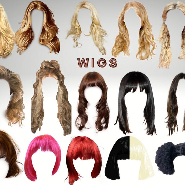 Wig/Hair Salon Logo PNG Pack PNG Digital Download Only/Transparent Background Clip Art Sublimation Images for Logos, Flyers, Projects