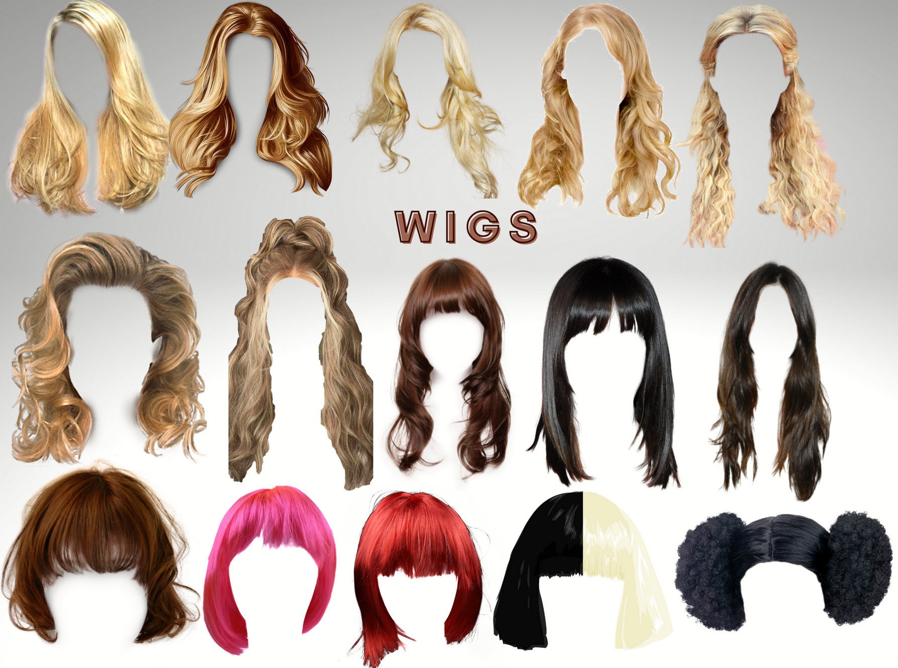 Wig/hair Salon Logo PNG Pack PNG Digital Download - Etsy