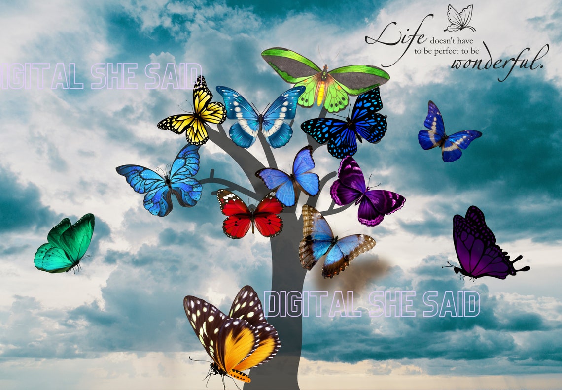 Butterfly Tree Pack PNG/ Beautiful Butterfly Tree PNGS Digital - Etsy