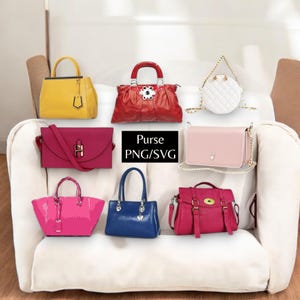 Handbag Clip Art: Purse SVG, PNG, Commercial Use (Digital Downloads)