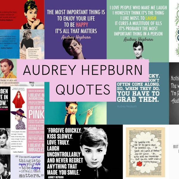Audrey Hepburn Quotes 3 Sheets Digital Download Only Sublimation Images