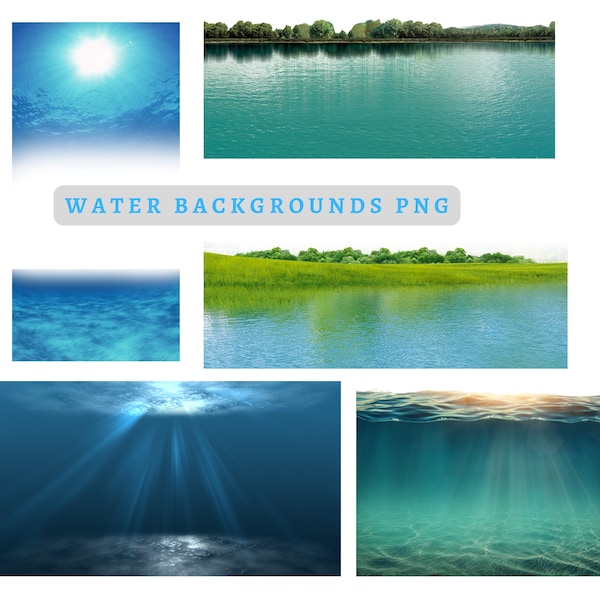 Water /Lake Transparent Backgrounds PNG Digital Download Only/ Clip Art Sublimation for Logos, Tumblers Projects