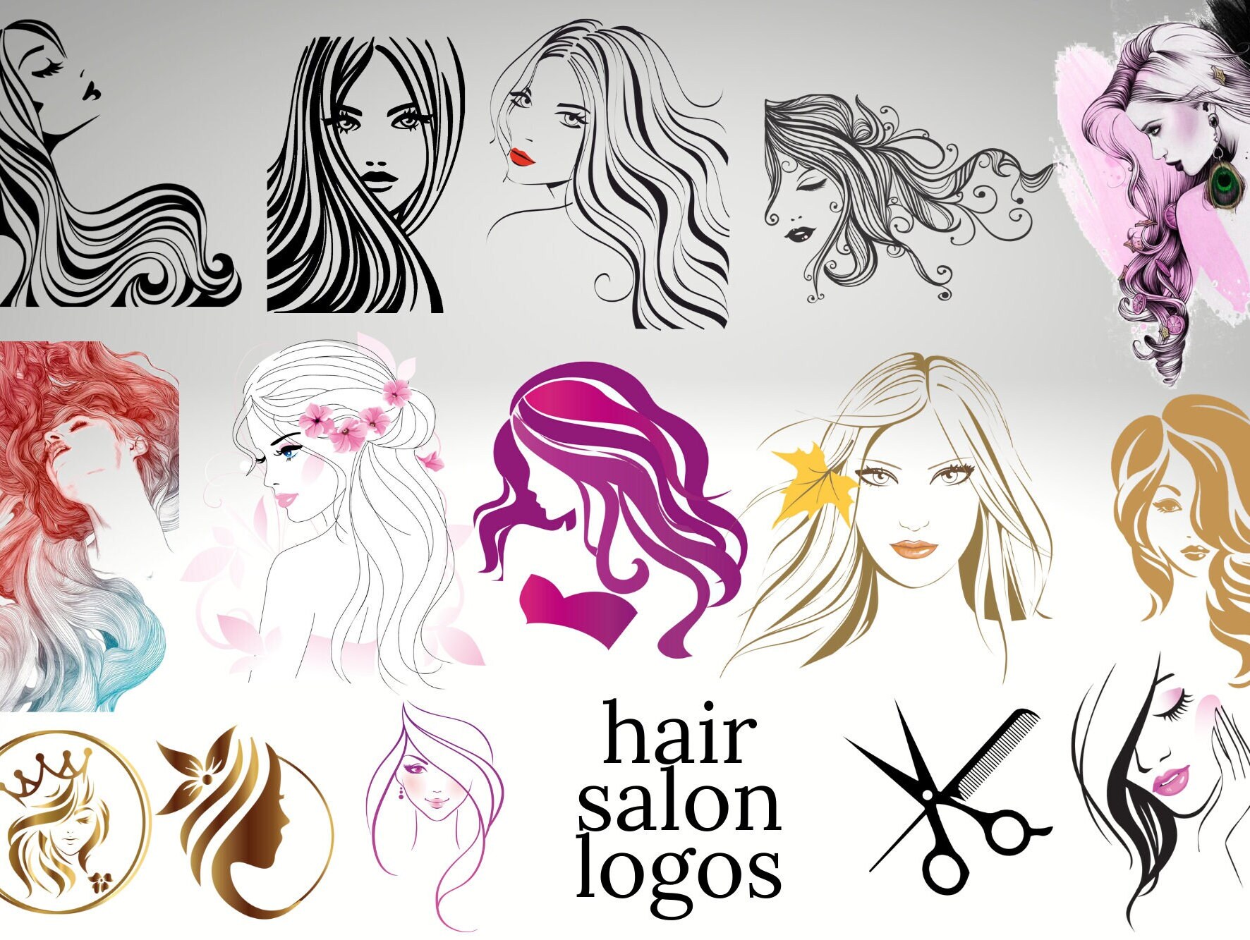 Buy Hair Beauty Salon Clip Art Logo Flyers Business Card/hair Online in India - Etsy Buy Hair Beauty Salon Clip Art Logo Flyers Business Card/hair Online in India - Etsy
