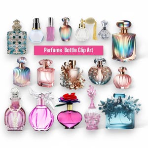 Perfume Bottle Clipart: Transparent PNG Images (Digital Download)